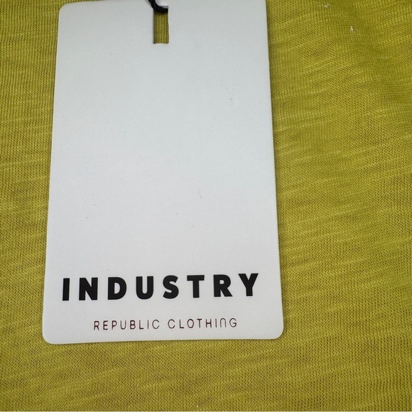 Industry Republic Ruffle Sleeve Tee XS Yellow Pima Cotton NWT - Picture 6 of 10